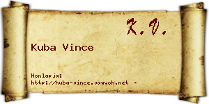 Kuba Vince névjegykártya