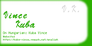 vince kuba business card